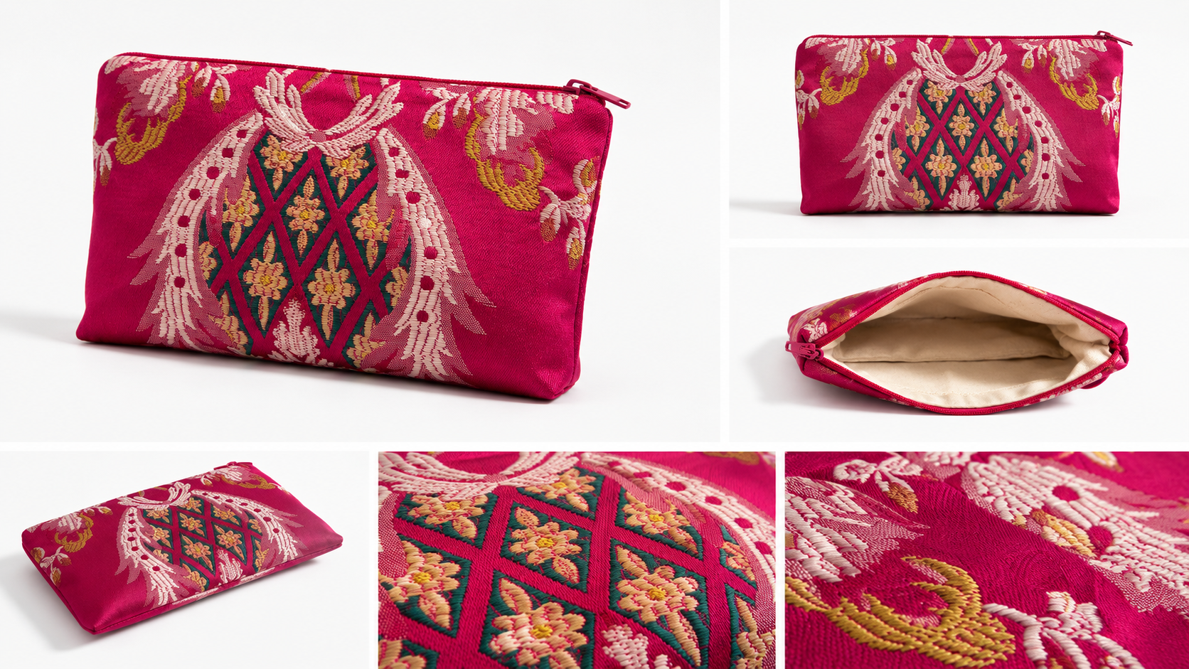 Neceser Artesanal Tela Fallera – Magenta Vibrante